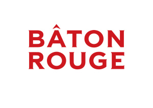 Bâton Rouge logo in bold red and black colors, showcasing a modern design.
