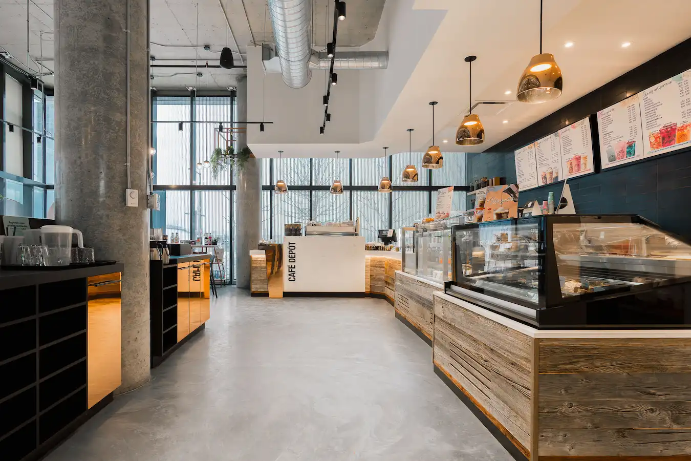 Modern Café Dépôt store interior showcasing the café’s contemporary design and inviting atmosphere.